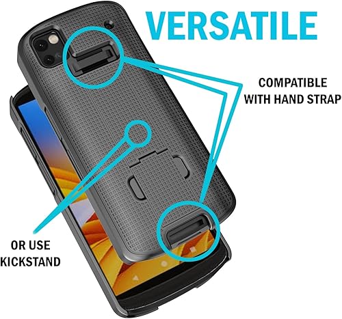 Miniatura 3 de Combo de funda  correa de mano  clip para cinturón Zebra TC53 TC58 escáner de computadora móvil Nakedcellphone delgada carcasa dura con soporte y