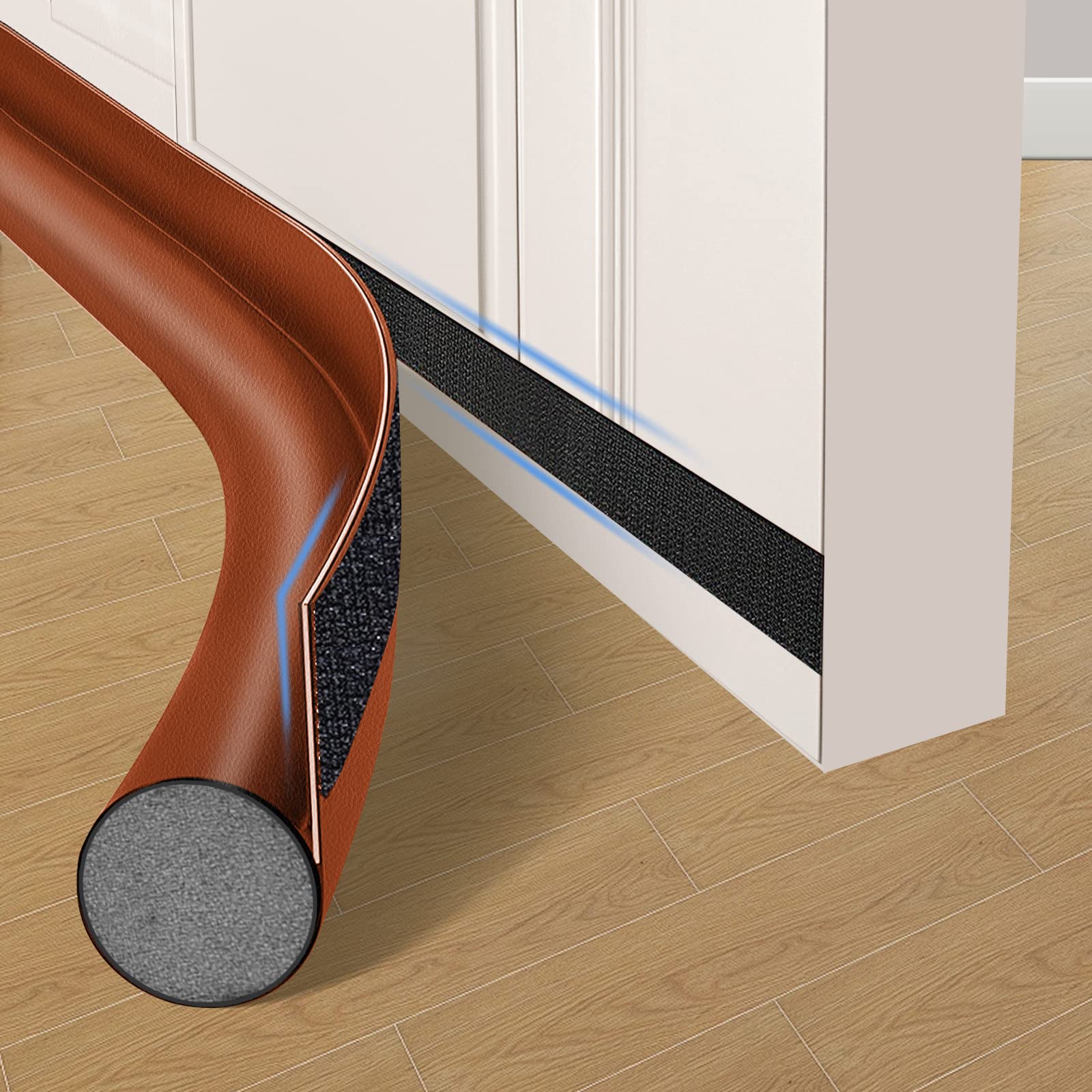 Door Draft Stopper, 37 Inch Adjustable Under Door Draft Blocker Sound Proof Draft Guard for Bottom of Doors Seal Gap, Reduce Noise, Cold Air, Dust, Odor, Light, Fit for Interior/Exterior Doors