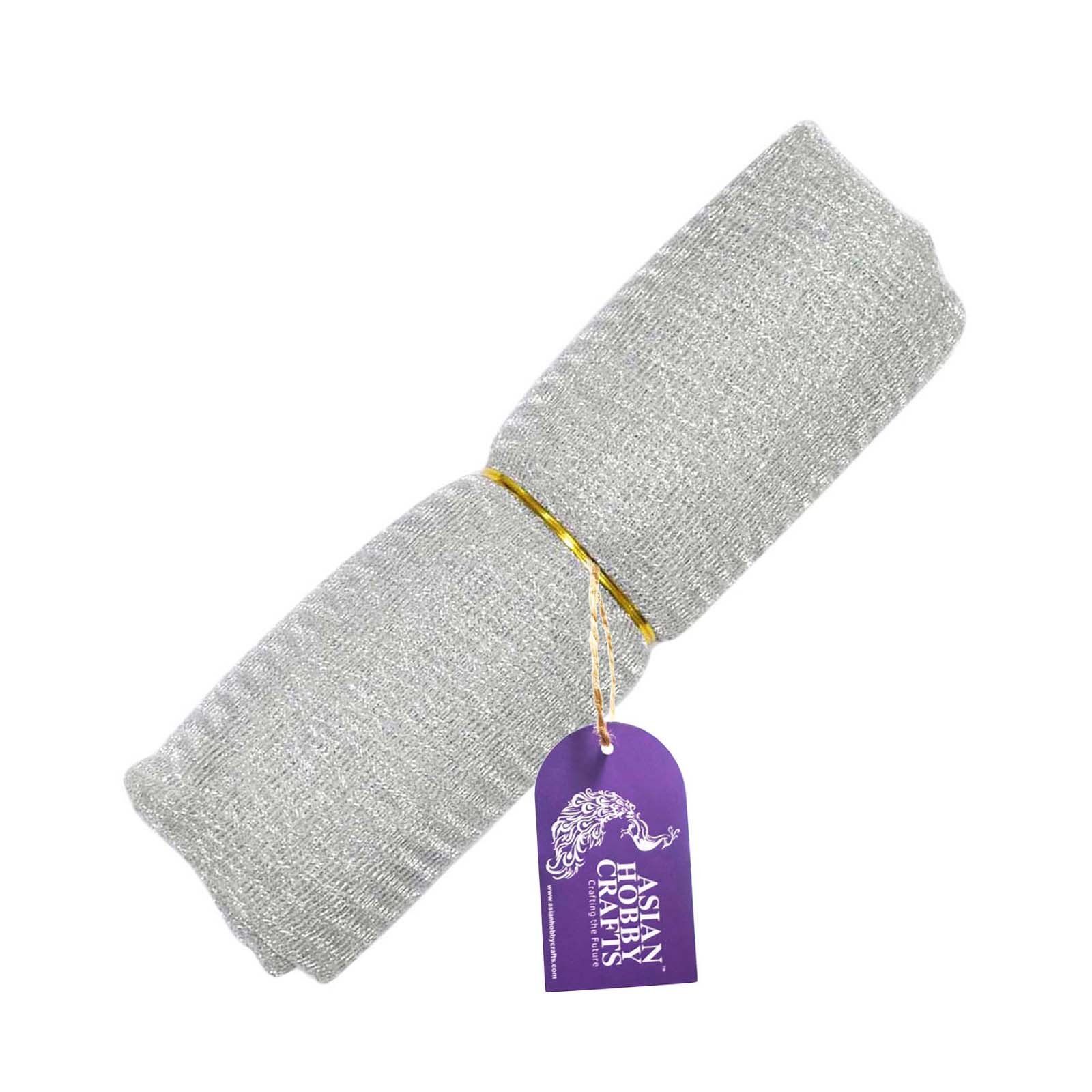 Asian Hobby Crafts Flower Decoration net Fabric for Bouquet Decor, Gift Wrapping, Party Hall Decor, Silver (14 Meters)