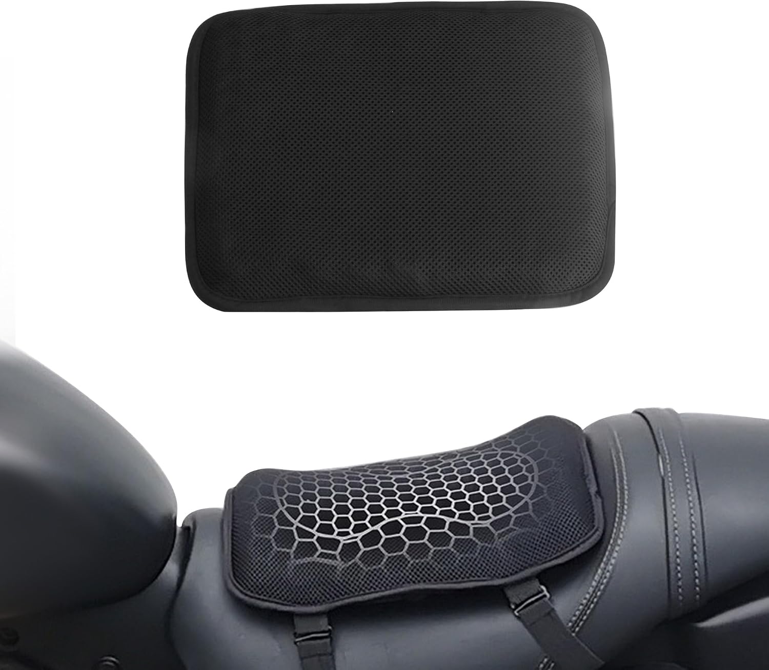 JAGASOL Motorcycle Gel Seat Cushion - Ultimate Comfort for Bike Riding and Long Trips - Fits Most Motorcycles & ATVs, Small Size