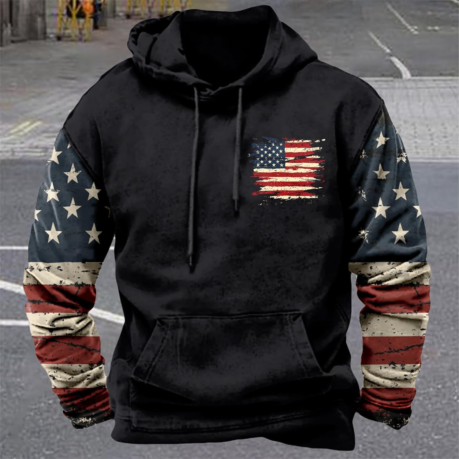 domirica Oversized Grahpic Hoodie for Men Pullover Hooded Sweatshirt Comfy Long Sleeve Lightweight Casual Sweater