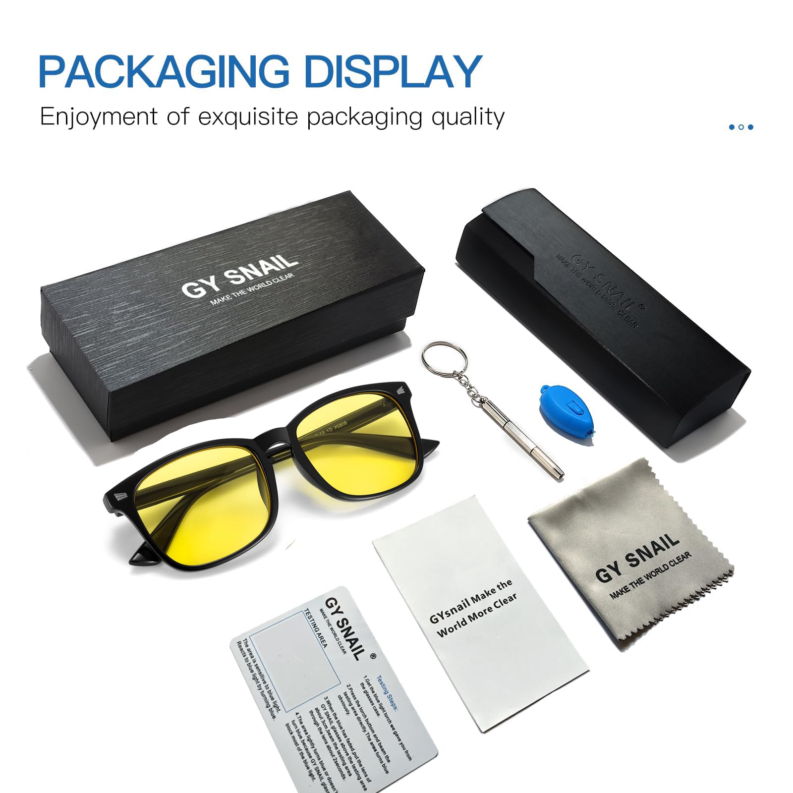 Gysnail - Gafas de computadora con bloqueo de luz azul para hombres y mujeres, protegen contra la fatiga ocular digital, filtro profesional anti azul, lente tintada amarilla, Amarillo, yellow 8082