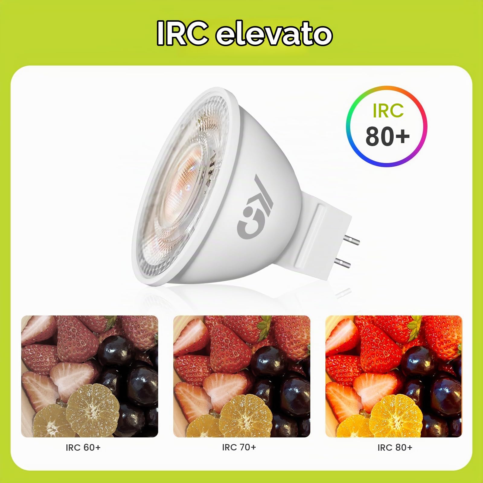 GY Lampadine LED GU5.3 MR16 12V 3.8W, 4000K Bianco Naturale, 646 Lumen, Angolo 36°, Non Dimmerabile, Faretto Interni, Lampada LED a Risparmio, 12 Pezzi