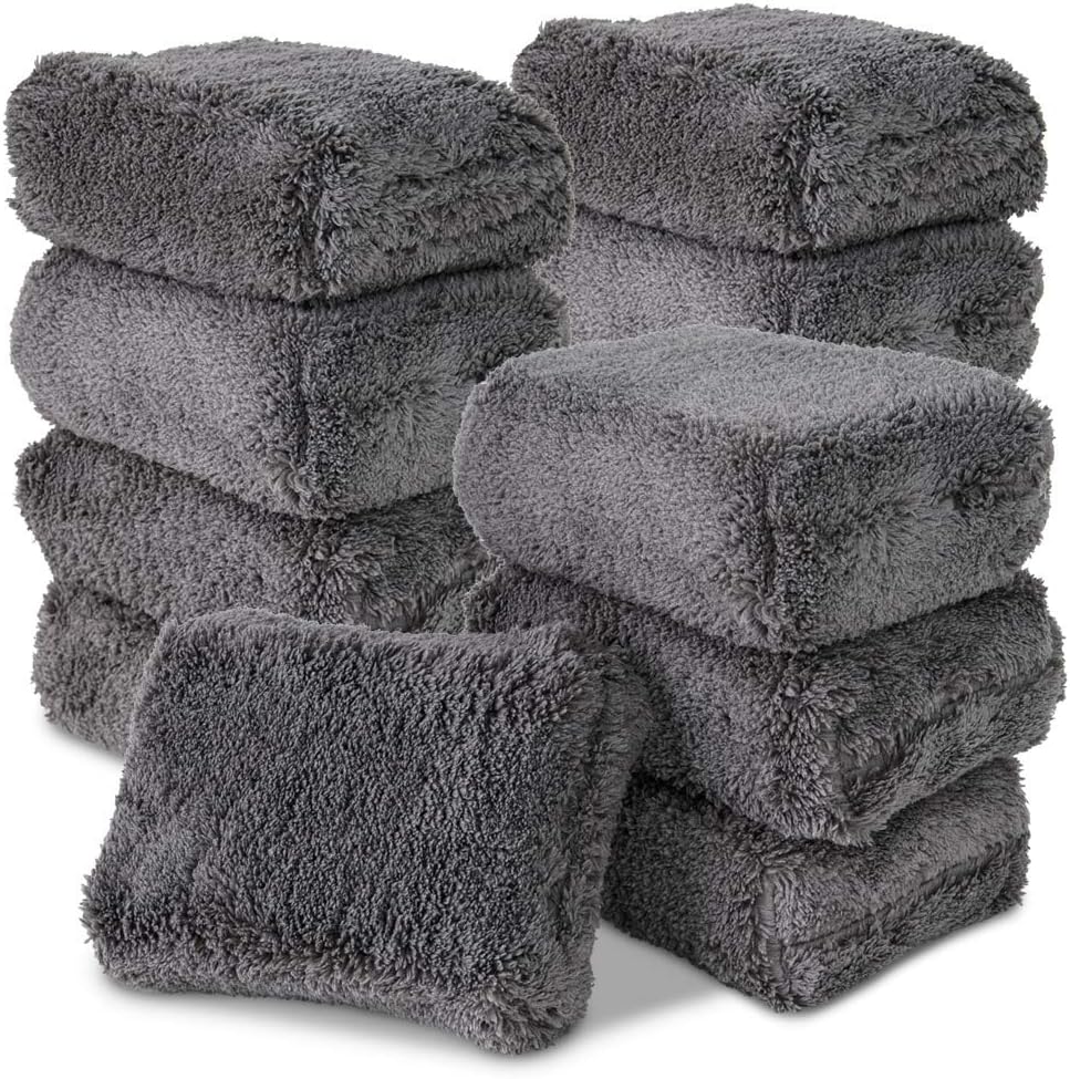 Liquid XPremium Grade Large Plush Microfiber Applicator Pads - 5" x 3" (12 Pack)