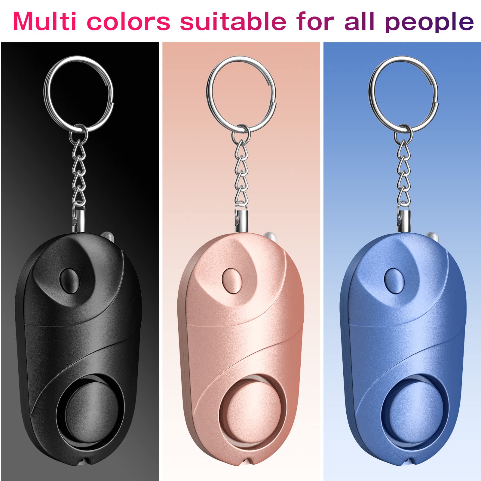 Alarma Personal Qoosea Sonido Seguro Safesound Alarma de Seguridad Personal Llavero Sirena 140 dB con luz LED, Alarma de Seguridad de Autodefensa de Emergencia para Niños/Mujeres/Ancianos/Estudiantes