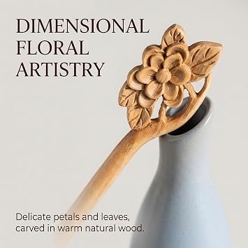 1Pc Handmade Ancient Chinese Japanese Wood Hair Sticks Chopsticks Wooden Vintage Retro Carved Long Fork Pen Shawl Pins Sticks Hairpins Clips Barrettes, Hair Accessories