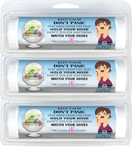 Papel higiénico temático To Go - Aseo, Porta Potty & Outhouse Humor (paquete de 3) (001 Keep Calm Bathroom - Brunette)