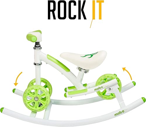 Miniatura 25 de Mobo Cruiser Wobo - Caballo mecedor y bicicleta de equilibrio para bebé, 5 pulgadas Azul,Verde y blanco,Rosa,Rojo