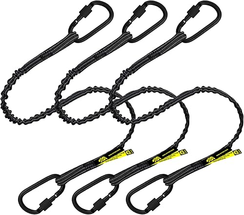 Cordón para herramientas de mosquetón doble de alta calidad, protección contra caídas de seguridad, bloqueo de tornillo de aluminio, accesorios de