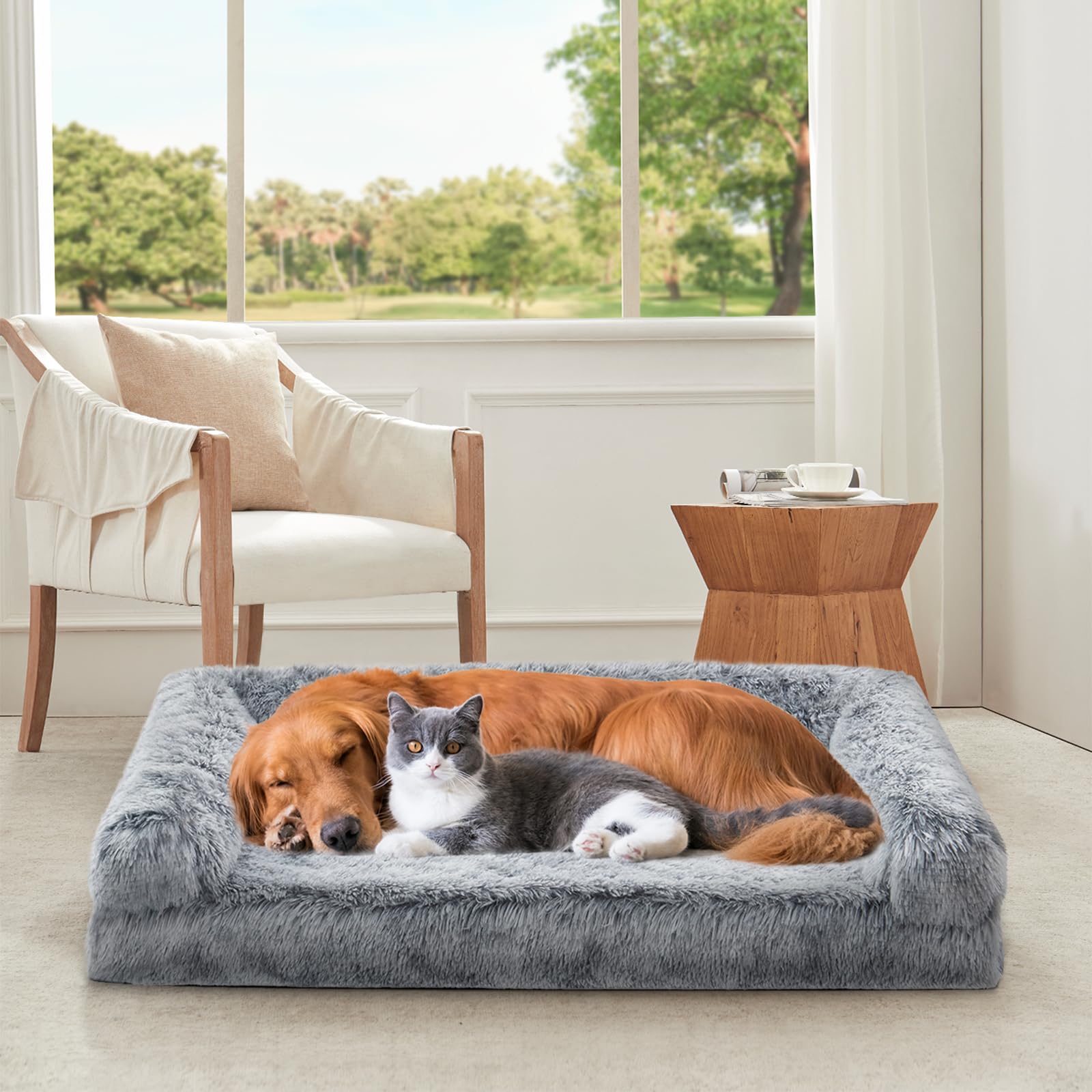 Lit orthopédique chien mousse haute densité déhoussable lavable toutes tailles