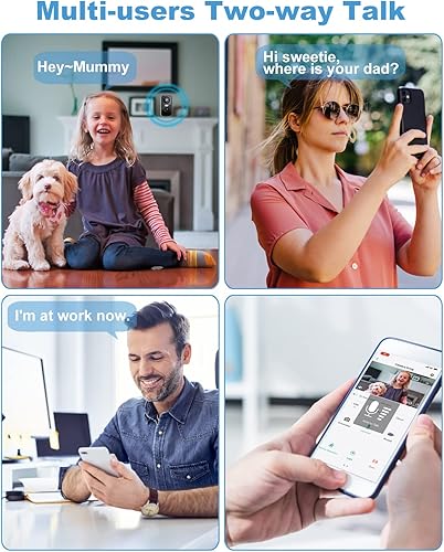 Miniatura 6 de Cámaras inalámbricas para seguridad en el hogar al aire libre, visión nocturna a color 2K alimentada por batería, foco de cámara de seguridad WiFi,