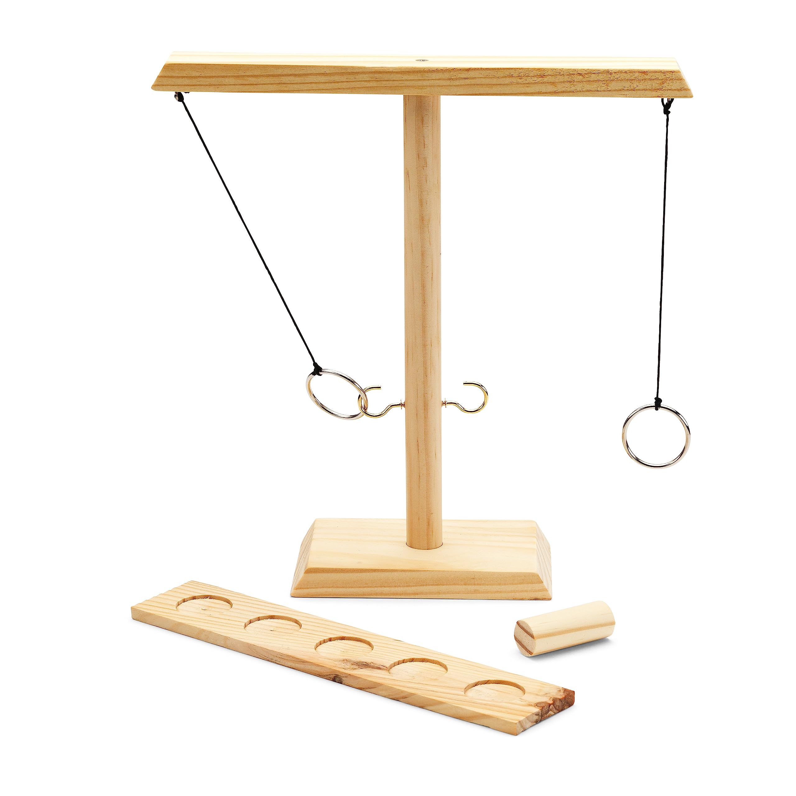 #Winning Ringwurf-Trinkspiel aus Holz – Das virale Hook & Ring Party-Spiel – Schnelles Geschicklichkeitsspiel für 2 Spieler – Inkl. Schnapsglas & Score-Board – Saufspiel für Erwachsene