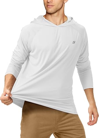 Roadbox Mens Fishing Sun Hoodie, Long Sleeve UPF 50+ UV Protection Shirts