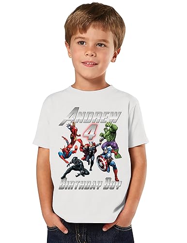 Miniatura 2 de Personalized Superheroes Birthday Shirt. Add Any Name and Age. Family Matching Shirts.