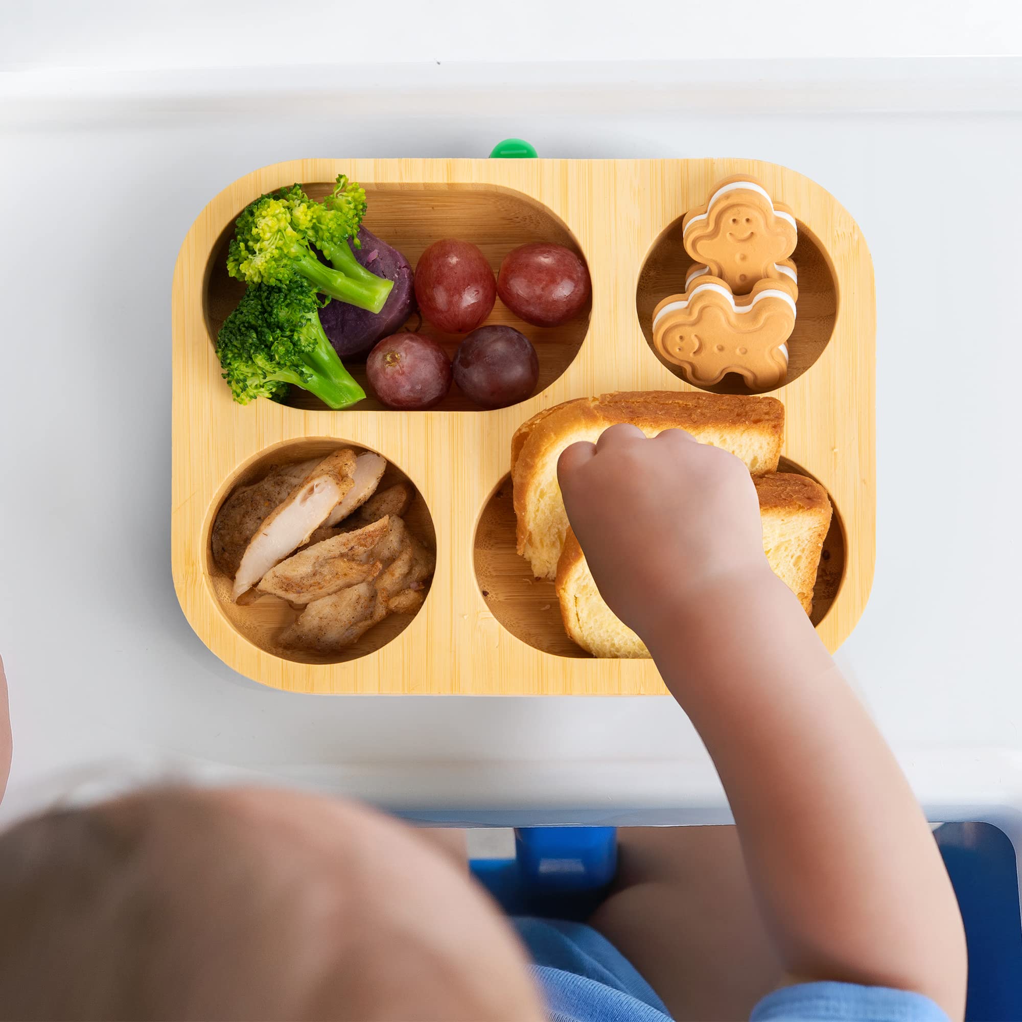 laboos Kid Portion Control Plate - Natural Bamboo Plates for Kids ...