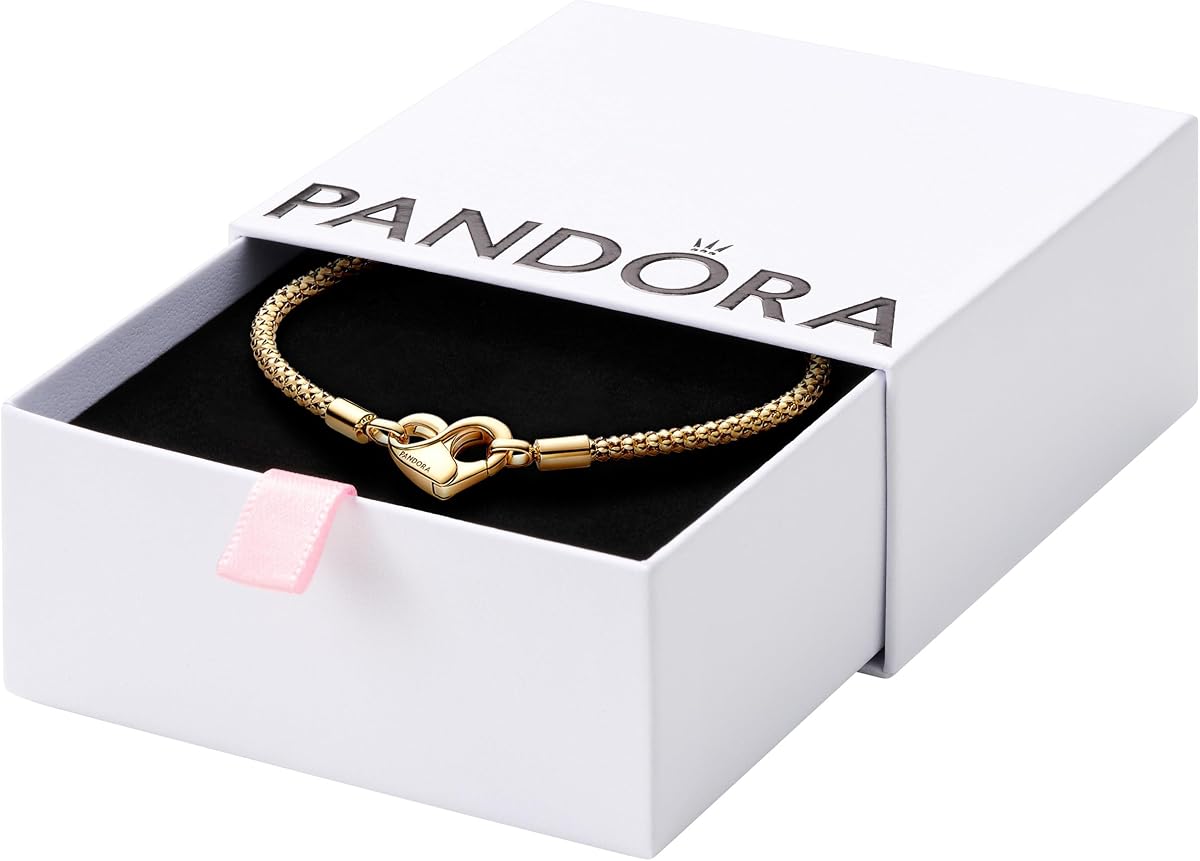 Pulsera de cadena con tachuelas PANDORA Moments - Charms Moments compatibles - Pulsera con dijes para mujer - Regalo para ella - Con caja de regalo - 7.1''