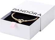 PANDORA Moments Studded Chain Bracelet - Compatible Moments Charms - Charm Bracelet for Women - Gift for Her - With Gift Box - 7.1''