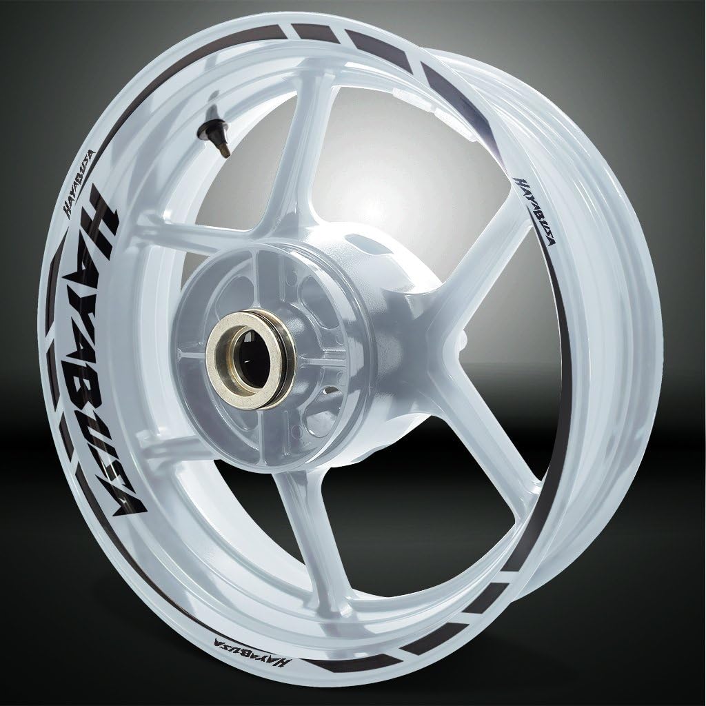 Gloss Black Motorcycle Rim Wheel Decal Accessory Sticker Compatible with Suzuki Hayabusa