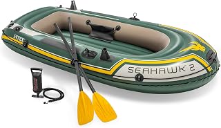 Intex 68347NP - Aufblasbares Schlauchboot Seahawk 2, 2 Personen, mit Zubehör, PVC, Mehrfarbig, 236x114x41 cm