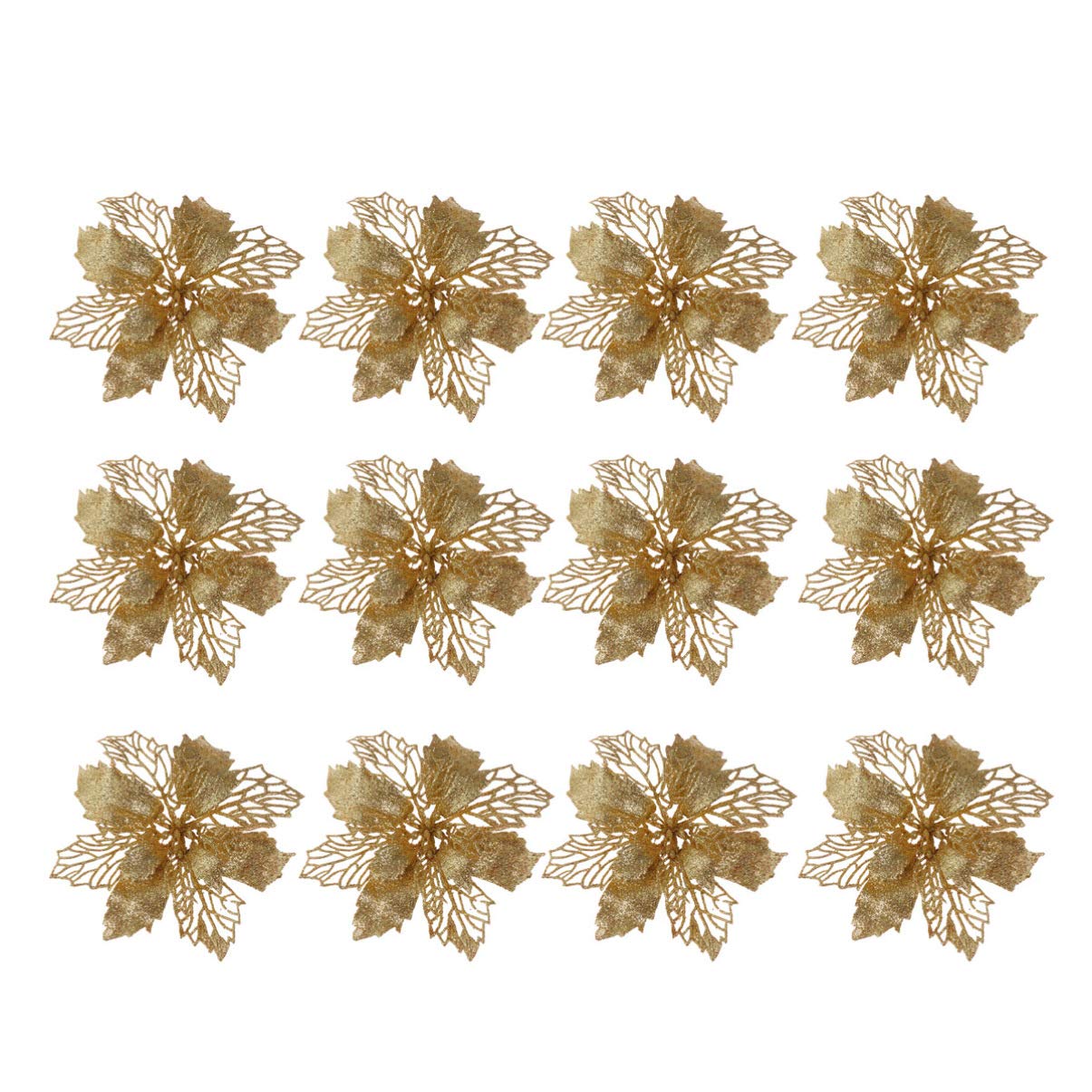 Toyvian Poinsettia Glitter Christmas Tree Decoration
