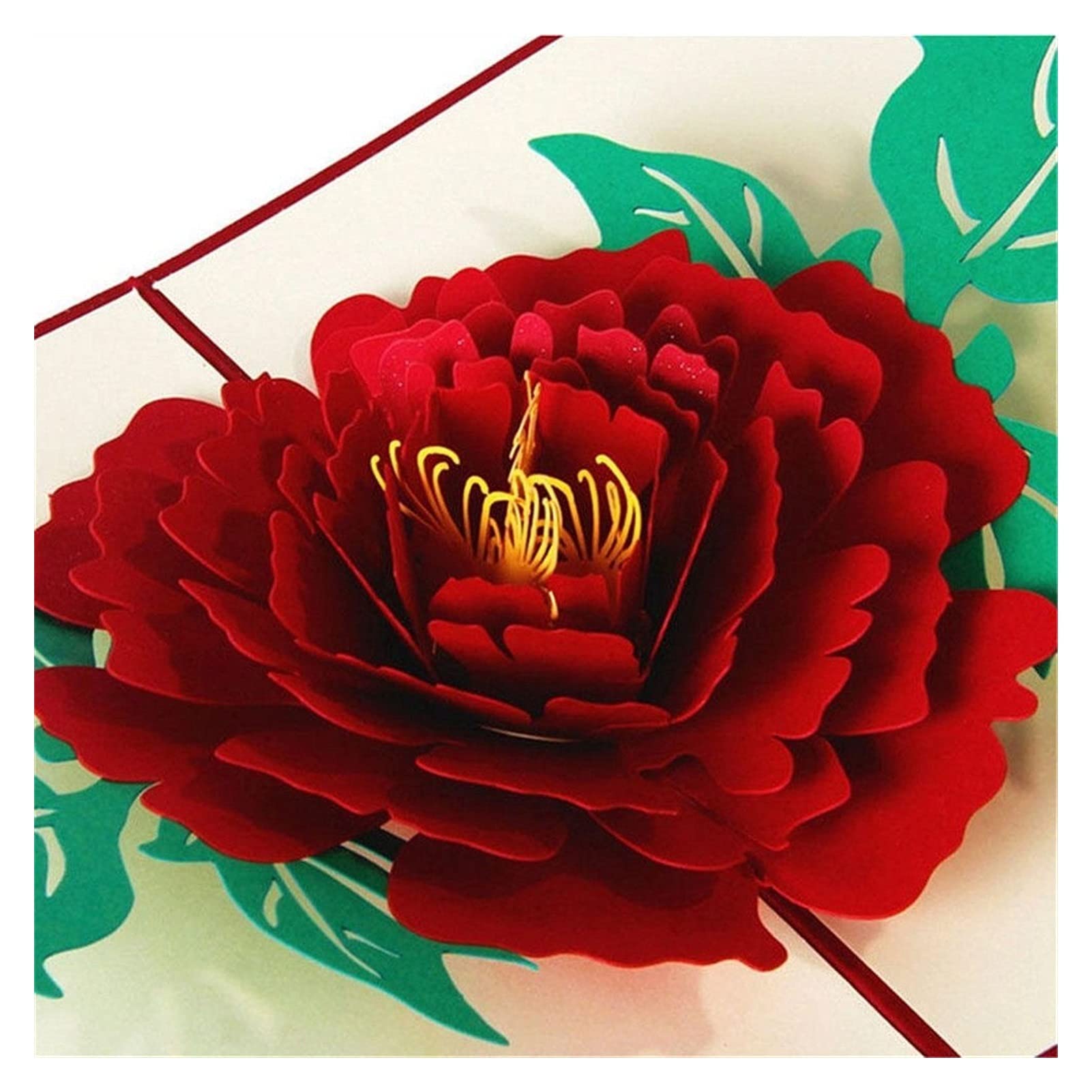 Carte de mariage 3D Pop Up Cartes de voeux Pivoine Anniversaire Carte postale Saint Valentin Noël Thanksgiving Cadeaux Cartes d'invitation Cartes d'anniversaire Cartes de voeux Invitations ( Couleur :