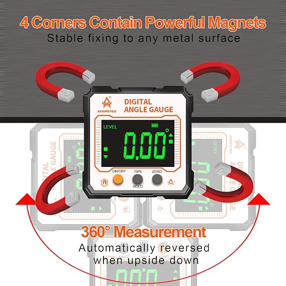 Digital Angle Finder with Electronic Laser,3-in-1 Angle Finder-Electronic Level&Laser Level-Rechargable Digital Angle Gauge Magnetic,Digital Level Box/Protractor for Table&Miter Saw with Fabric Bag