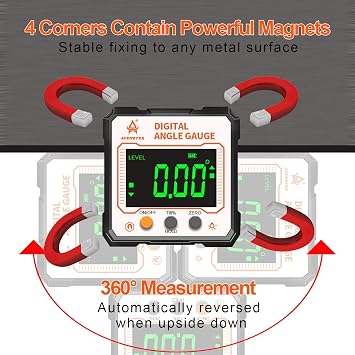 Digital Angle Finder with Electronic Laser,3-in-1 Angle Finder-Electronic Level&Laser Level-Rechargable Digital Angle Gauge Magnetic,Digital Level Box/Protractor for Table&Miter Saw with Fabric Bag