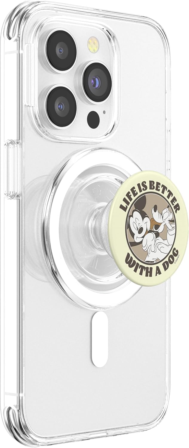 Disney Mickey & Pluto Sepia Tone Life Is Better With A Dog PopSockets PopGrip for MagSafe