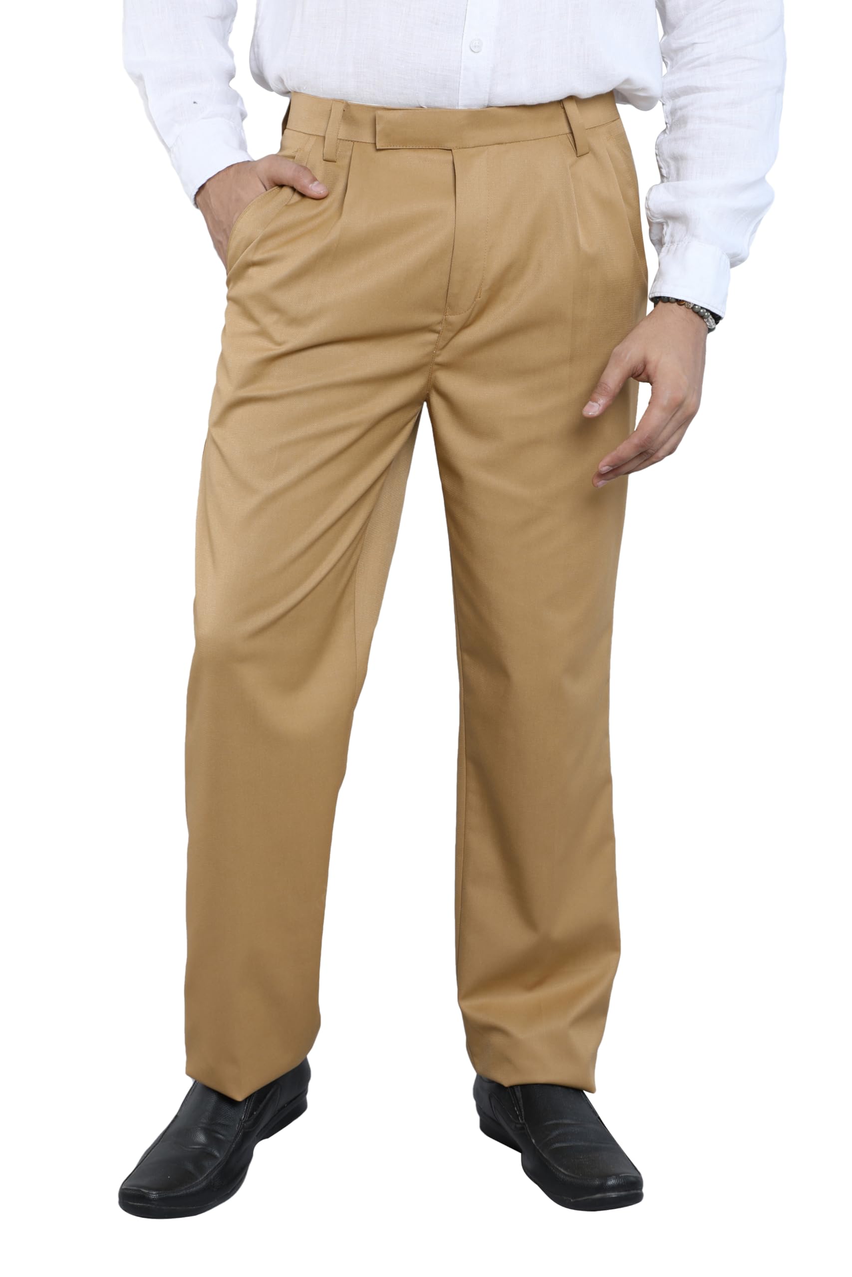 Pleat-Front Formal Trousers Regular Fit for Men, Waist Sizes 32-46-image-24