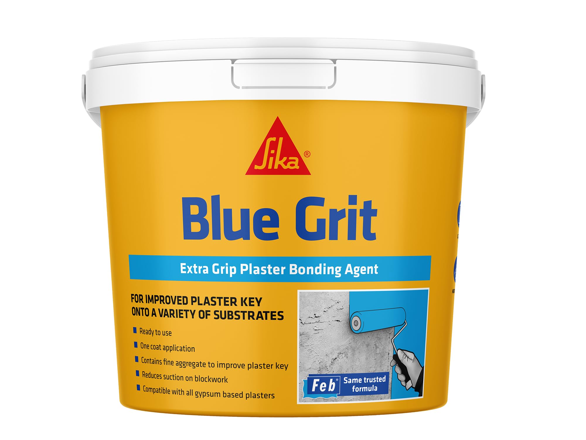 Sika Blue Grit, Extra Grip Plaster Bonding Agent, 5 Litre