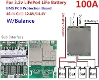 ViaGasaFamido 4S 100A 12V LiFePO4 Védelmi Modul Cellegyensúlyozóval és Átalakítóval 2
