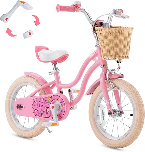 RoyalBaby Bicicleta EZ para niñas, bicicleta Stargirl, entrenamiento libre, equilibrio a pedal, bicicleta de fácil aprendizaje, 12 pulgadas para