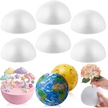 Joyfolk 6 Pcs 6 Inch Large Half Foam Balls White Half Foam Balls for Crafts Flower Arrangement Giant Round Sphere Foams Ball for DIY Home Craft Project and Art Decoration