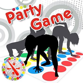 Twisting Game for Kids & Adults, Floor Game with Spinner, Ages 6+, Team Fun Game, Indoor/Outdoor, Includes Mat, Spinner, Instructions, Bag
