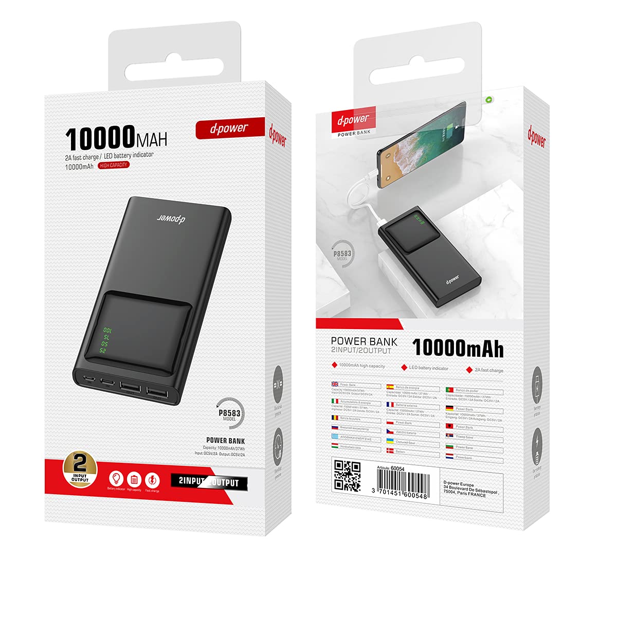 SBS TTBB10000FASTR banque d'alimentation électrique Lithium Polymère