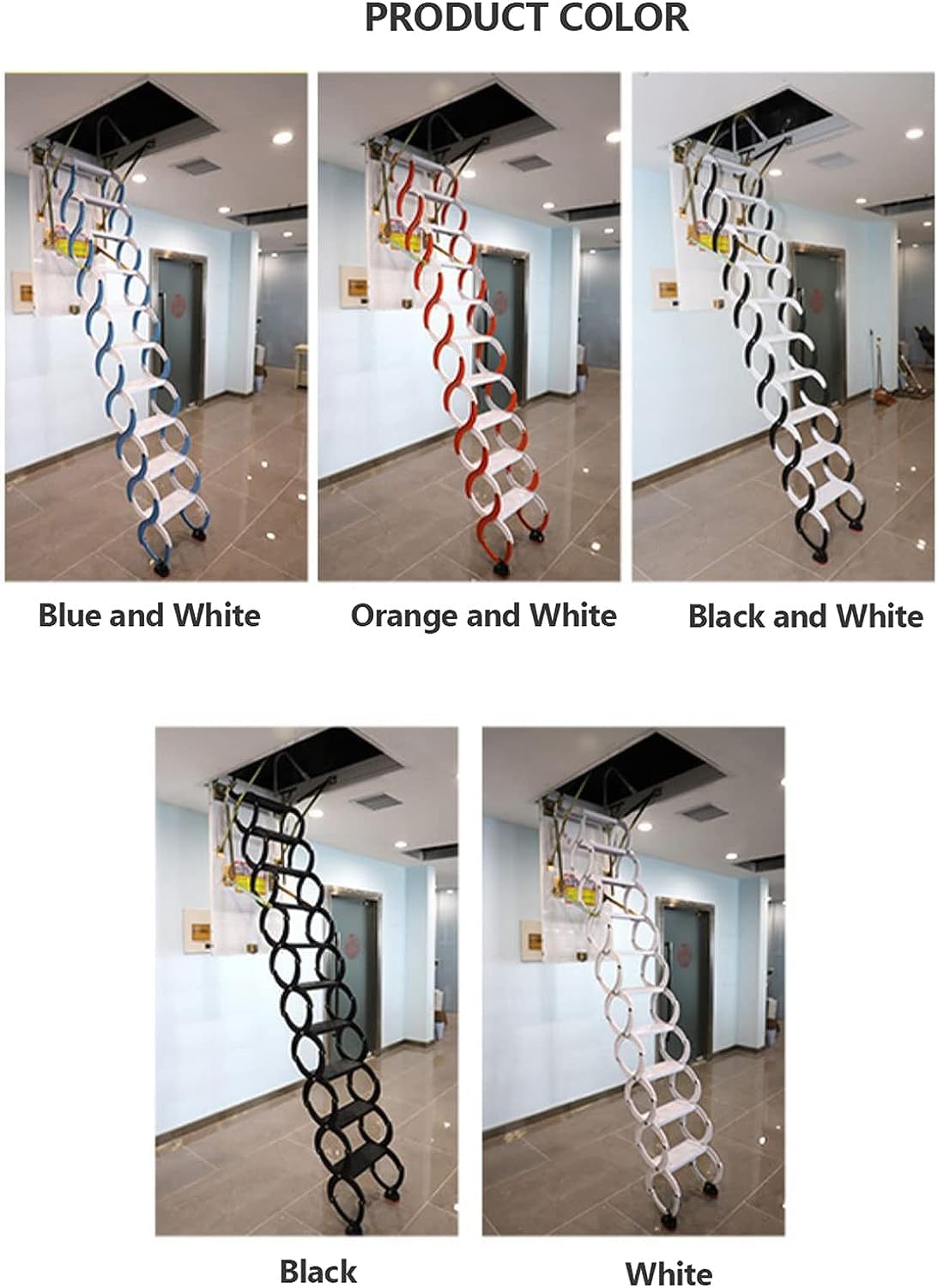 Amazon.co.jp: 炭素鋼屋根裏はしご電動屋根裏階段プルダウンリモート 