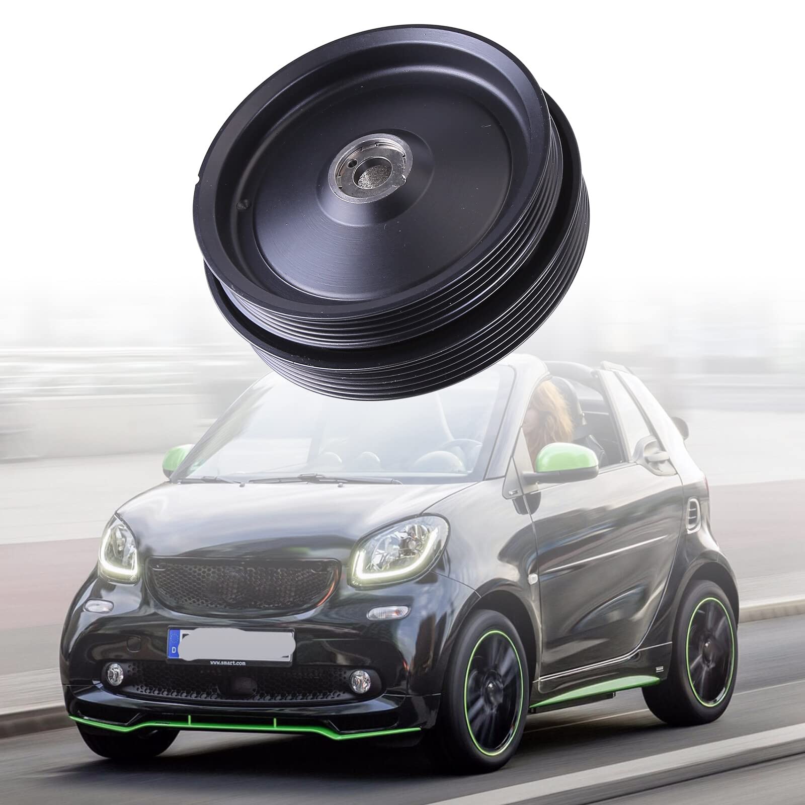 Puleggia dell'albero a gomiti del motore, Puleggia folle della cinghia di trasmissione dell'auto Ammortizzatore di vibrazioni della puleggia compatibile con SMART 451 MHD A1320300568