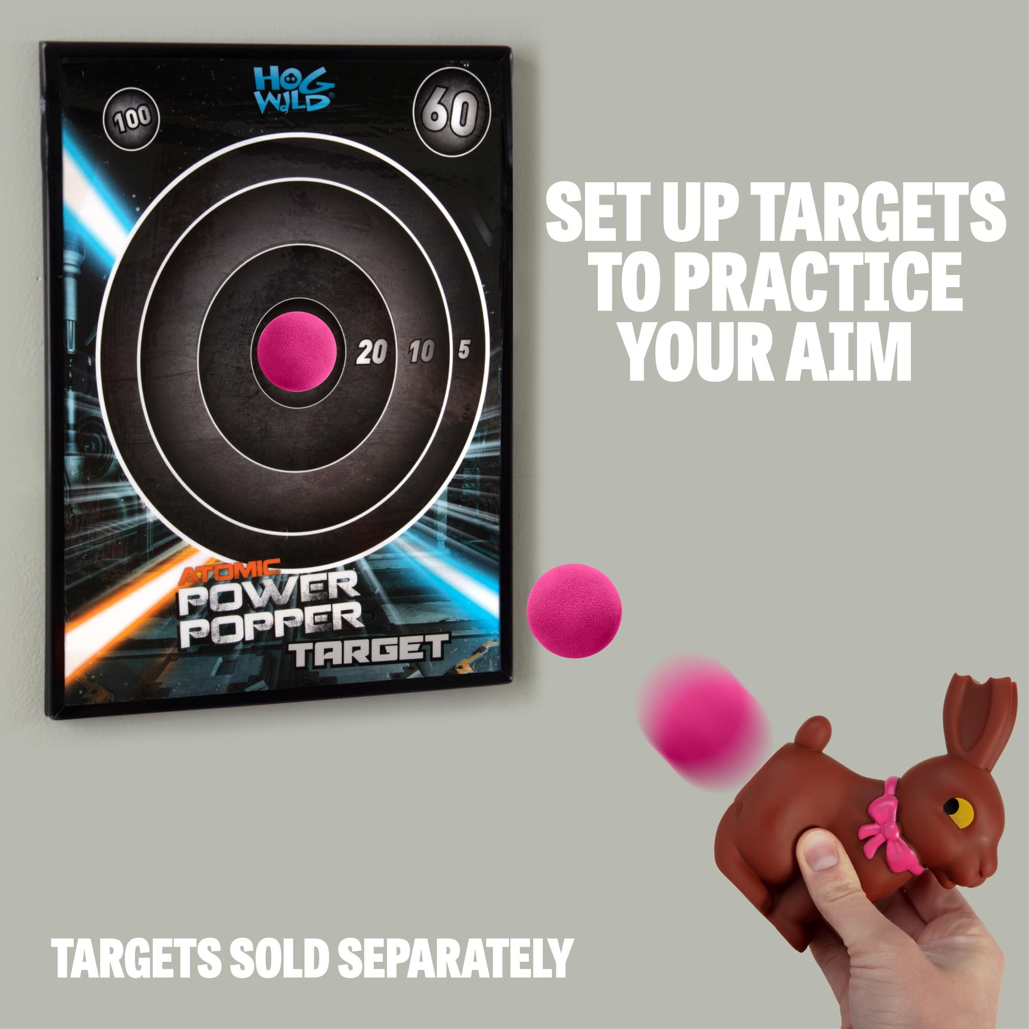 Chocolate Bunny Easter Popper Toy - Shoot Foam Balls Up to 20 Feet - 6 Balls Included - Great Easter Basket Stuffer Gift for Kids, 4+ - Image 4