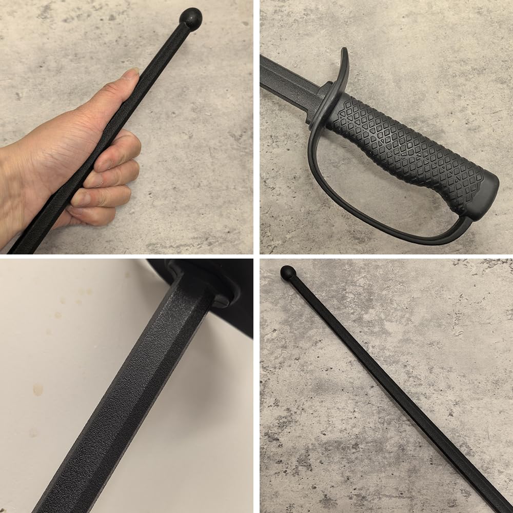 2 espadas largas de polipropileno de alta dureza, estilo europeo, prácticas, cosplay, de 38.5 pulgadas de largo