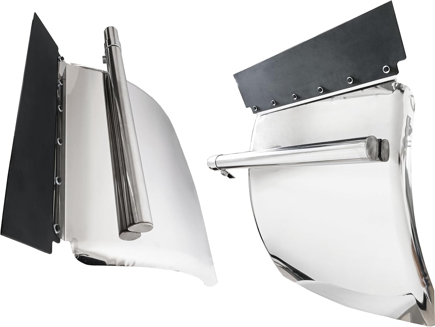 Pair 24" x 27" Stainless Steel Quarter Fenders for Semi Trucks Fenders with Mounting Hardware