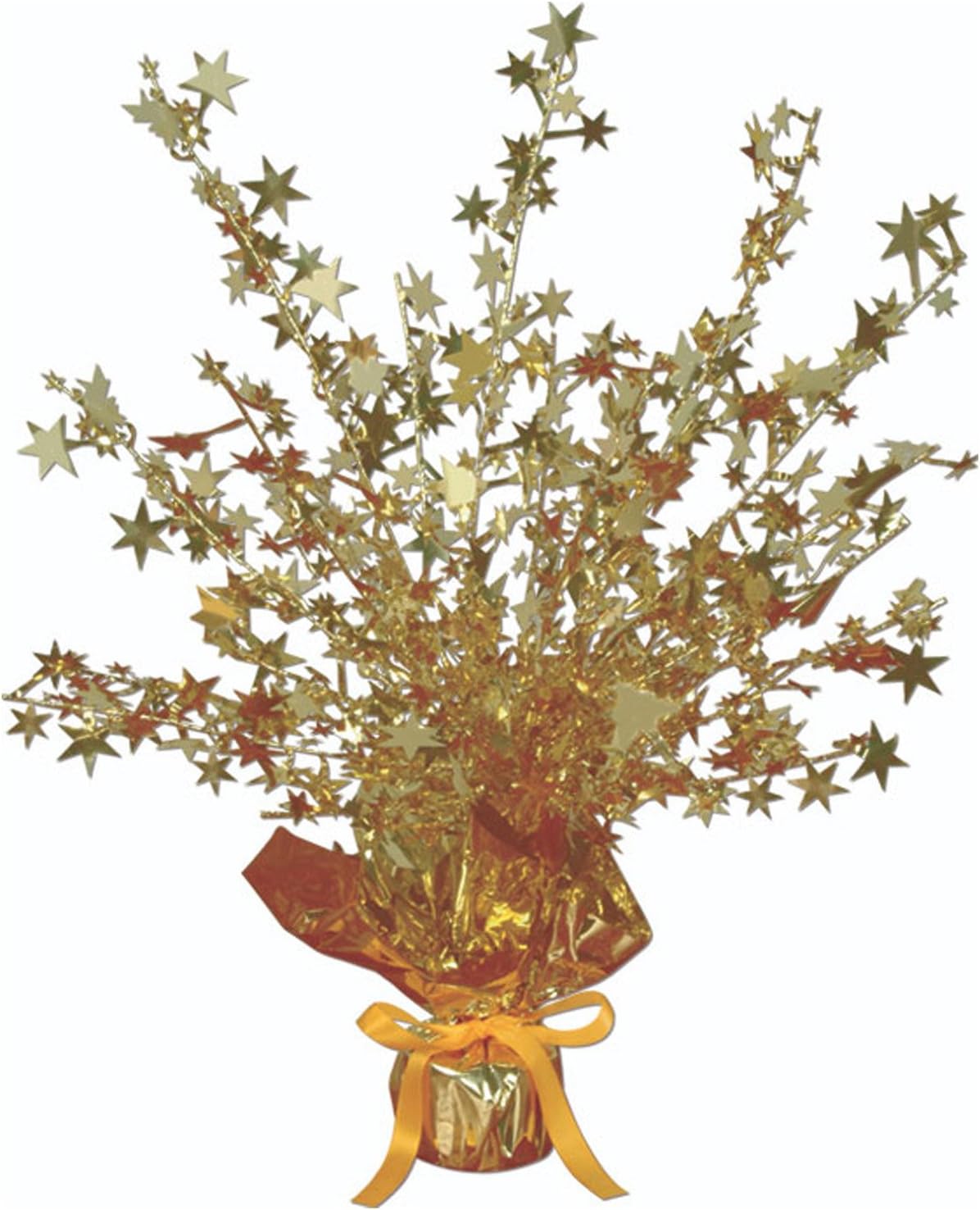 Star Gleam 'N Burst Centerpiece, 15", Gold Metallic Foil Table Decoration for Birthdays, Weddings, New Year's Parties, Awards Night and Special Events