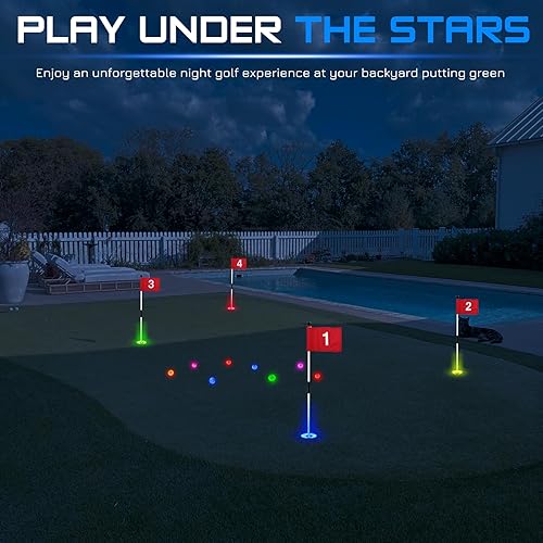 Miniatura 8 de KINGTOP Luz LED para hoyo de golf con lente antirreflejos - Operada a pilas, luces de taza de golf que brillan en la oscuridad, ideal para golf