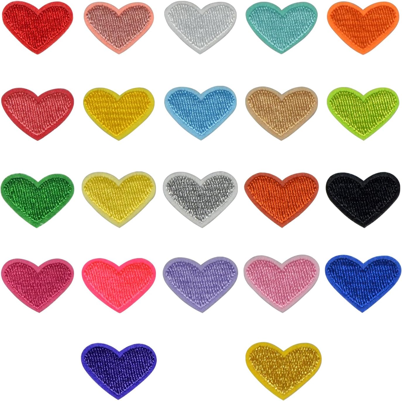 22 Pcs Iron-On Heart Patches Colorful Embroidered - Sew or Iron-On Appliques for Clothes, Hats, Jeans, Backpacks, Shoes, and DIY Repair Decoration (22)