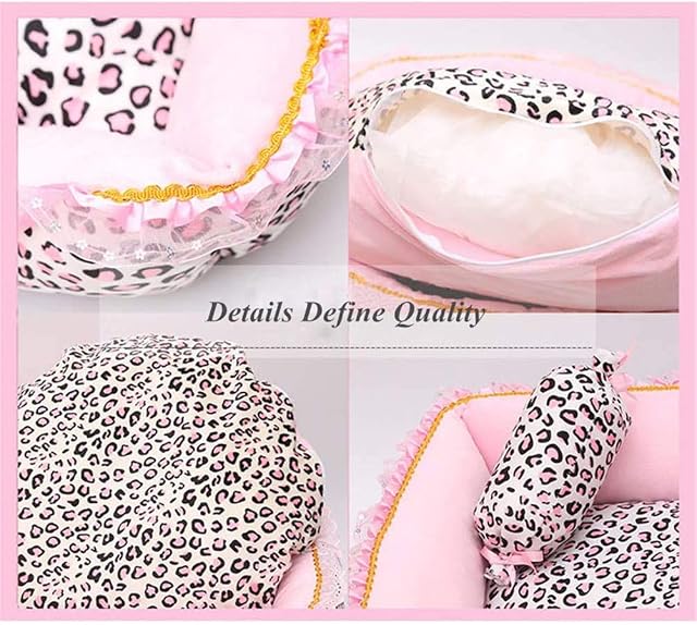 Foto 3 de 6 de DHGTEP Cama de Leopardo Rosa para Perros