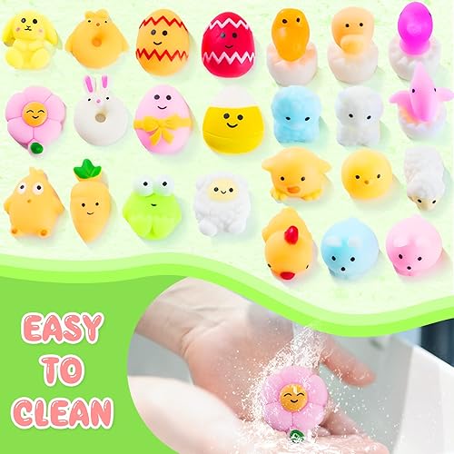 Miniatura 4 de Huevos de pascua rellenos de muñequitos estrujables, 24 unidades, huevos de Pascua de 2.25 pulgadas para cesta de Pascua, en el interior hay