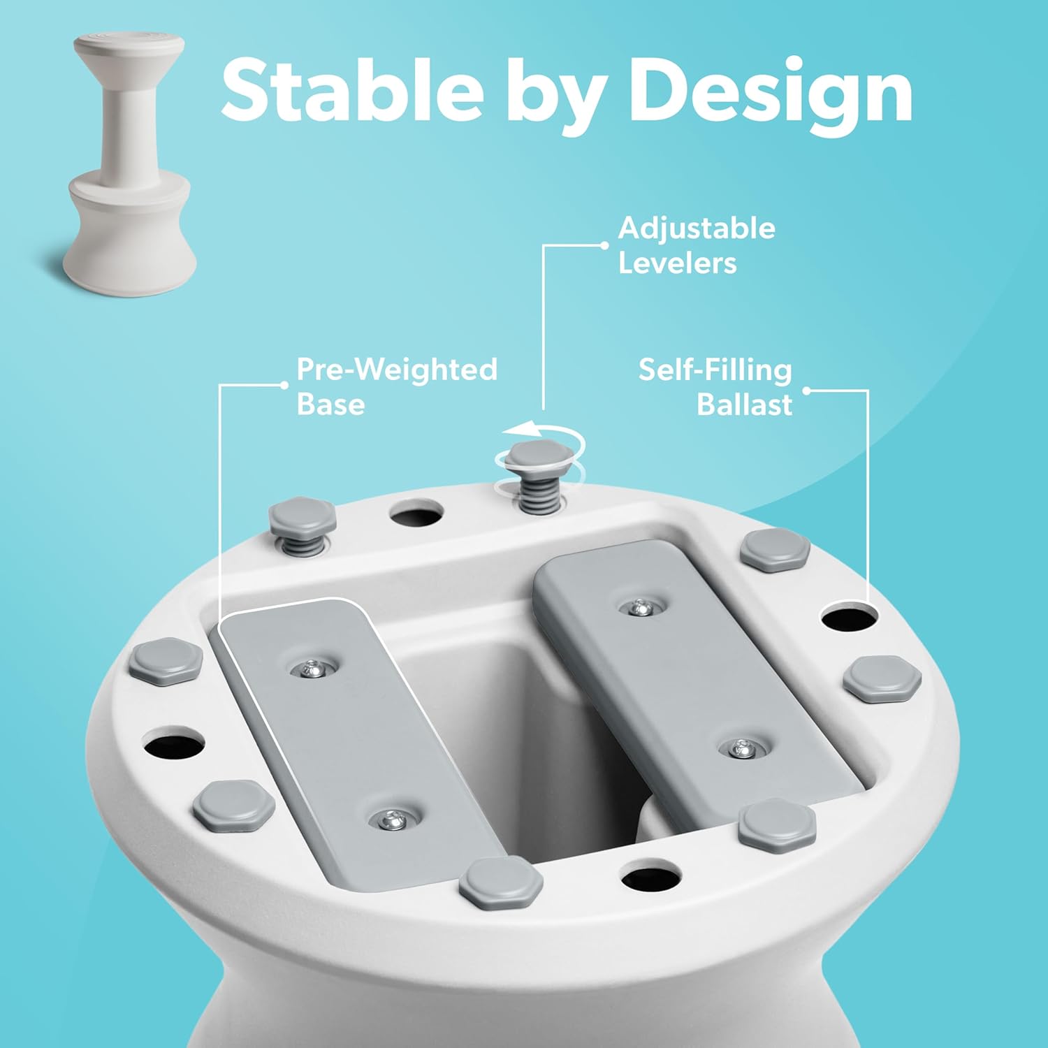 GoSports Coast Modern Outdoor Bar Stool for Patio and in Pool Underwater Seating - 30" Weighted, Waterproof Outdoor Chair - White