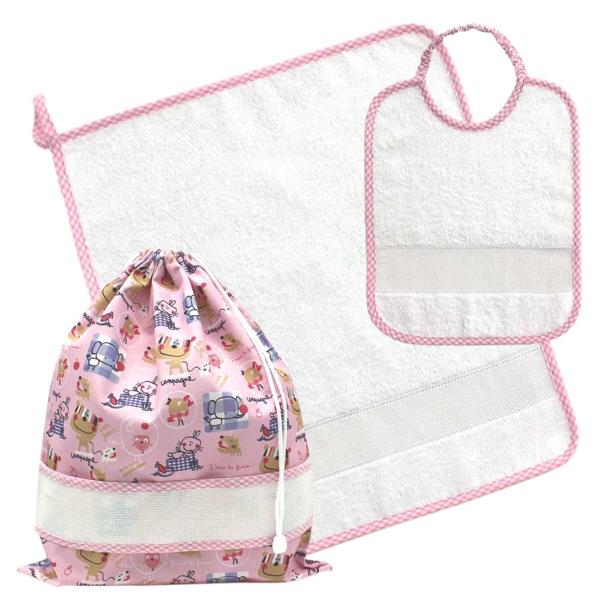 Sacchetto Scuola Materna Filet Set Asilo Pezzi Fantasia Power