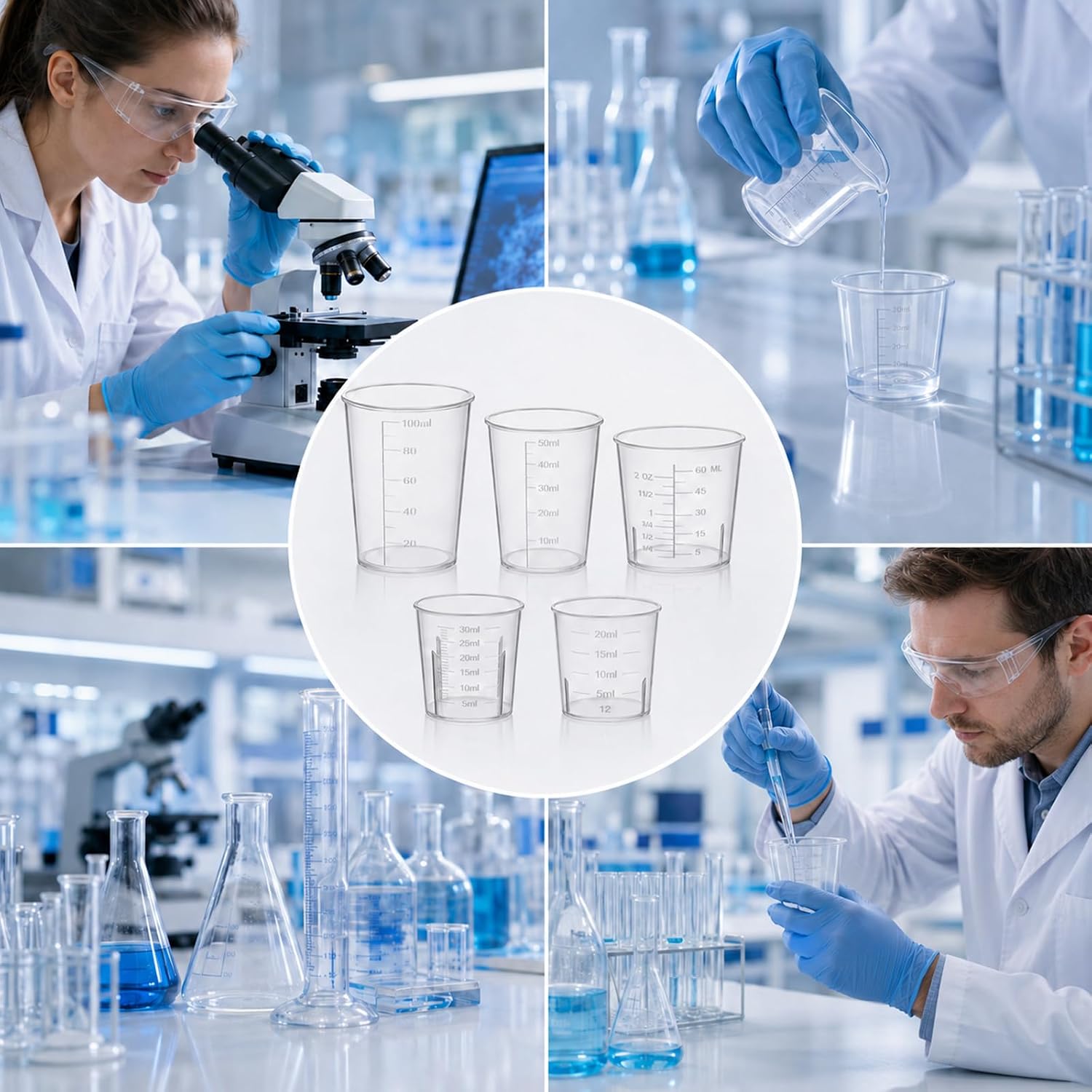 10 Pack Ml Measuring Cup for Liquid Small Measuring Cup Plastic