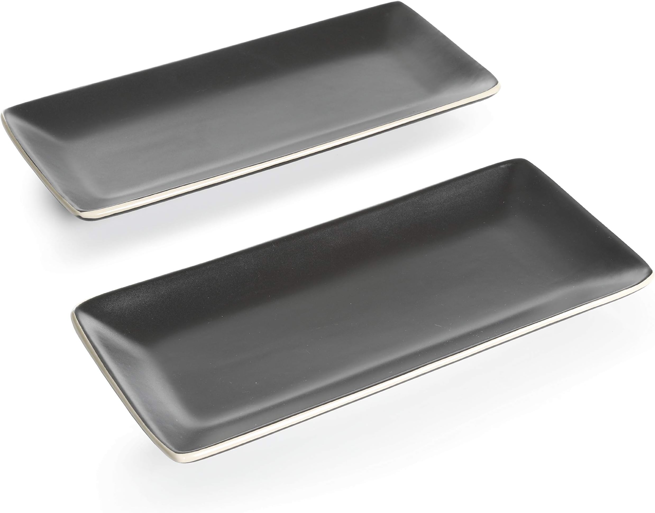 Gibson EliteSoho Lounge Dinnerware Set, (2) Platter, Matte Black