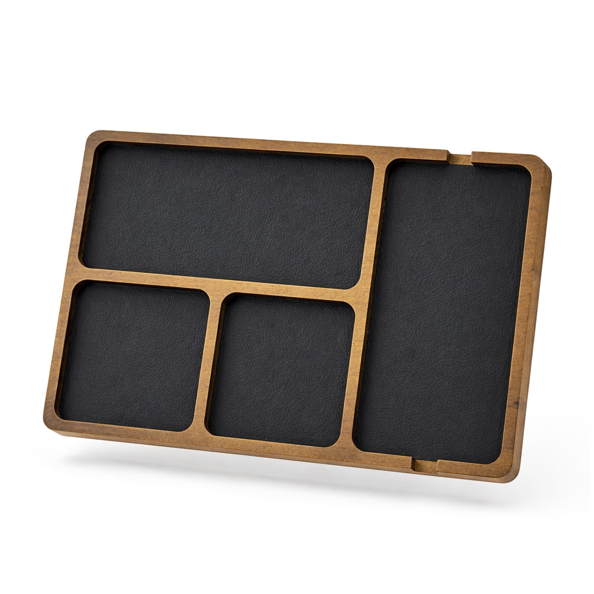 Musiin Vassoio organizer da scrivania, vassoio portaoggetti in legno a 4